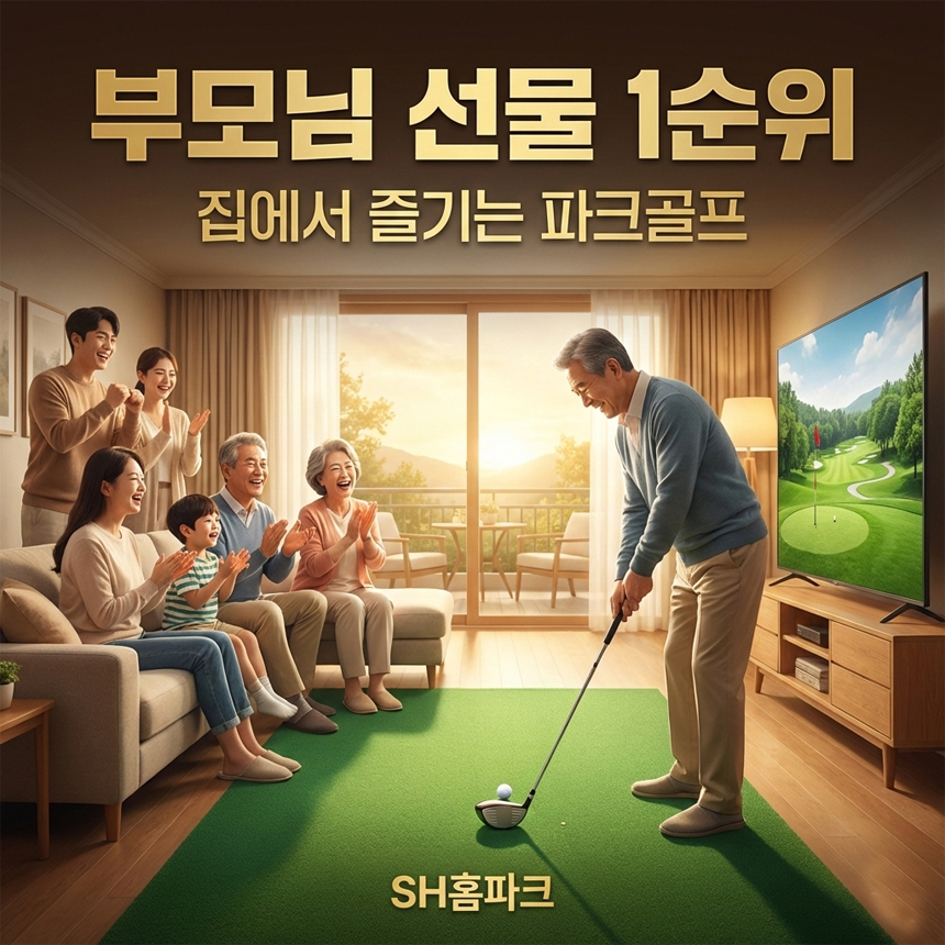 SH홈파크골프 날씨 시간 제약없이 가정에서 온가족과 함께 즐기세요!
