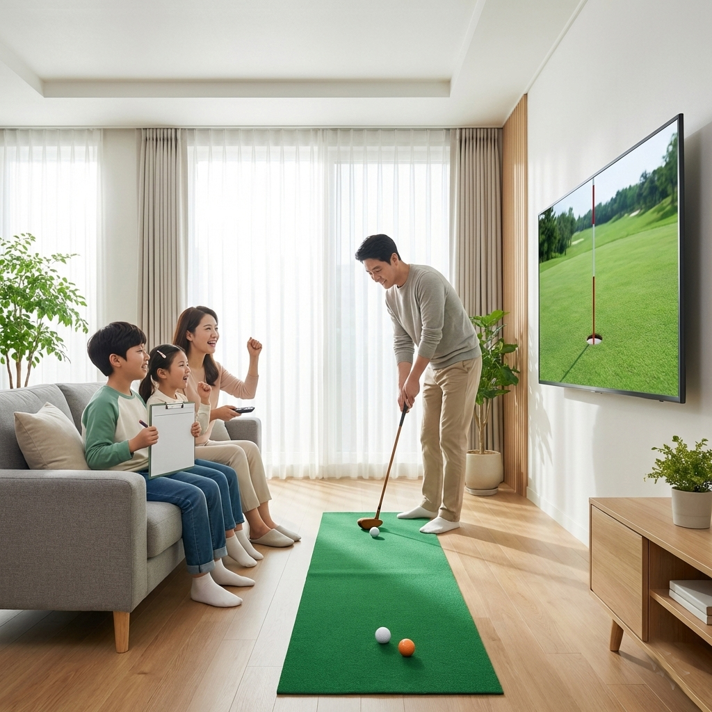 파크골프 입문자 중급자 추천 온가족이 화목해 집니다. 우리집이 스크린파크골프장이 된다.