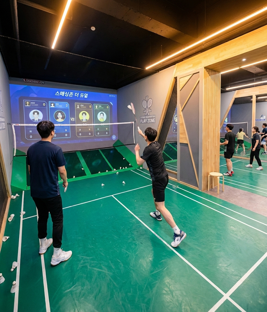 스크린배드민턴·스크린파크골프 복합매장 창업 (스메싱존·레저로)